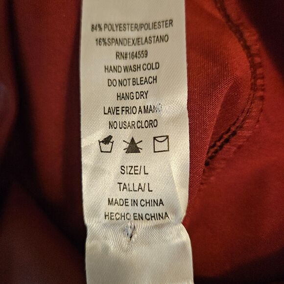 Faux Leather Leggings in Cranberry - Size L - Picture 3 of 6